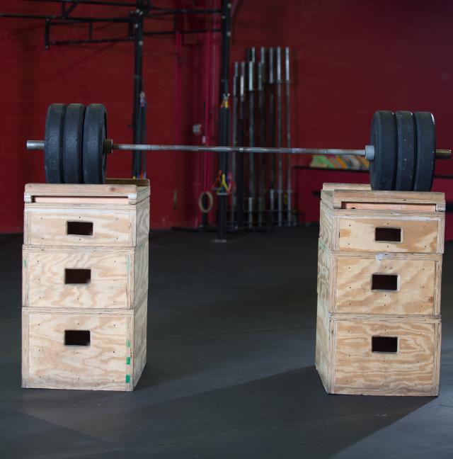barbell on box
